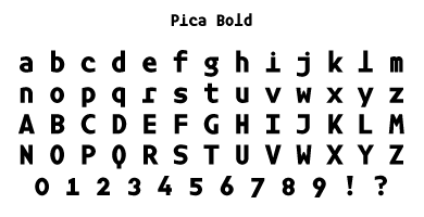 Pica Bold Specimen