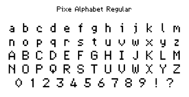 Pixe Alphabet Regular Specimen